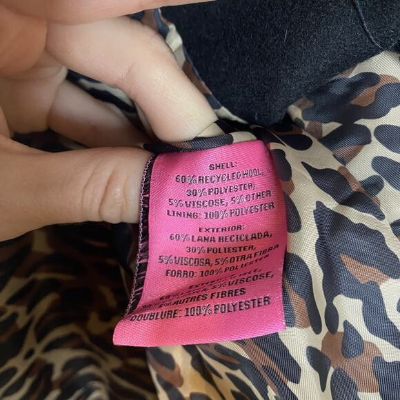 Betsey Johnson Black Coat Corset Style Peplum Wool Blend Peacoat Size 10 - Picture 6 of 7